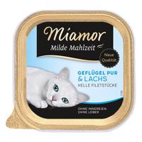 Výhodné balení Miamor Milde Mahlzeit 24 x 100 g - čisté drůbeží & losos