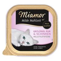 Výhodné balení Miamor Milde Mahlzeit 24 x 100 g - čisté drůbeží & šunka