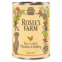 Výhodné balení Rosie's Farm Adult 24 x 400 g  - Kuře & krocan