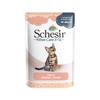 Výhodné balení Schesir Cat Jelly Pouch 24 x 85 g - Kitten kuřecí filet