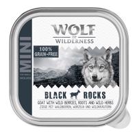 Výhodné balení Wolf of Wilderness Adult 24 x 150 g vanička - Black Rocks - kozí