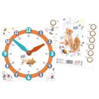 Výukové papírové hodiny s kočkou