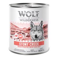 Wolf of Wilderness Adult 6 x 800 g - Se spoustou čerstvé drůbeže  - Stony Creek - Drůbež s hovězím masem