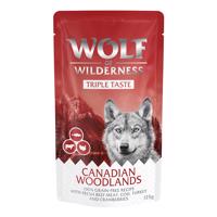 Wolf of Wilderness Adult "Triple Taste" 12 x 125 g - Canadian Woodlands - hovězí, treska, krůtí