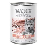 Wolf of Wilderness Junior "Expedition", 6 x 400 g - Stony Creek - drůbež s hovězím