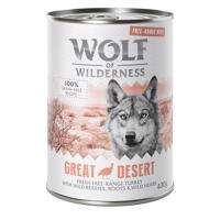 Wolf of Wilderness konzervy, 12 x 400 g - 10 + 2 zdarma - Great Desert - krůtí
