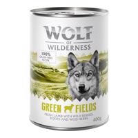 Wolf of Wilderness konzervy, 12 x 400 g - 10 + 2 zdarma - Green Fields - jehněčí Adult