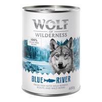 Wolf of Wilderness konzervy, 12 x 400 g - 10 + 2 zdarma - NOVÉ: Blue River - rybí Adult